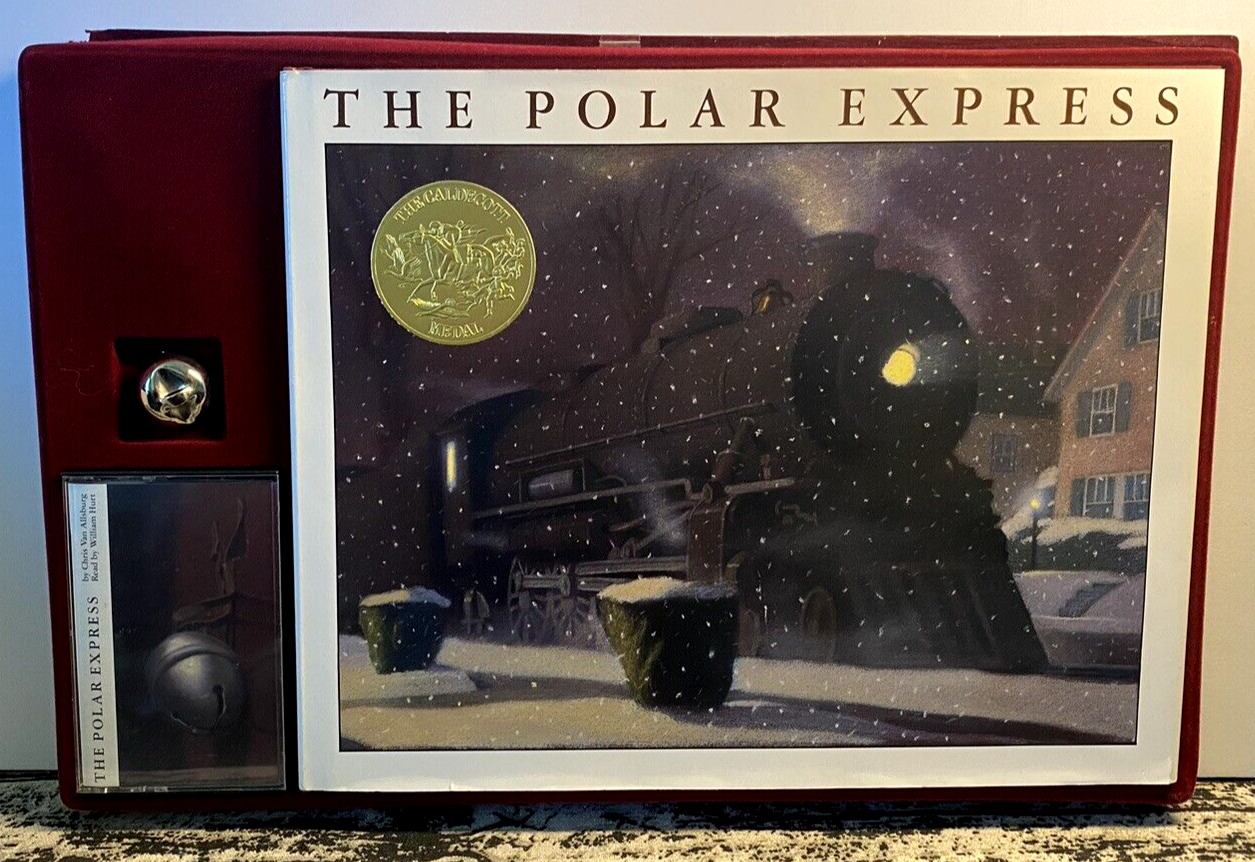 Polar Express Gift Set Narrated by William Hurt Book ~ Bell ~ Cassette (1985)