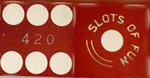 Unused  Red Casino Dice #420 Slots Of Fun In original wrapper. The Real Deal