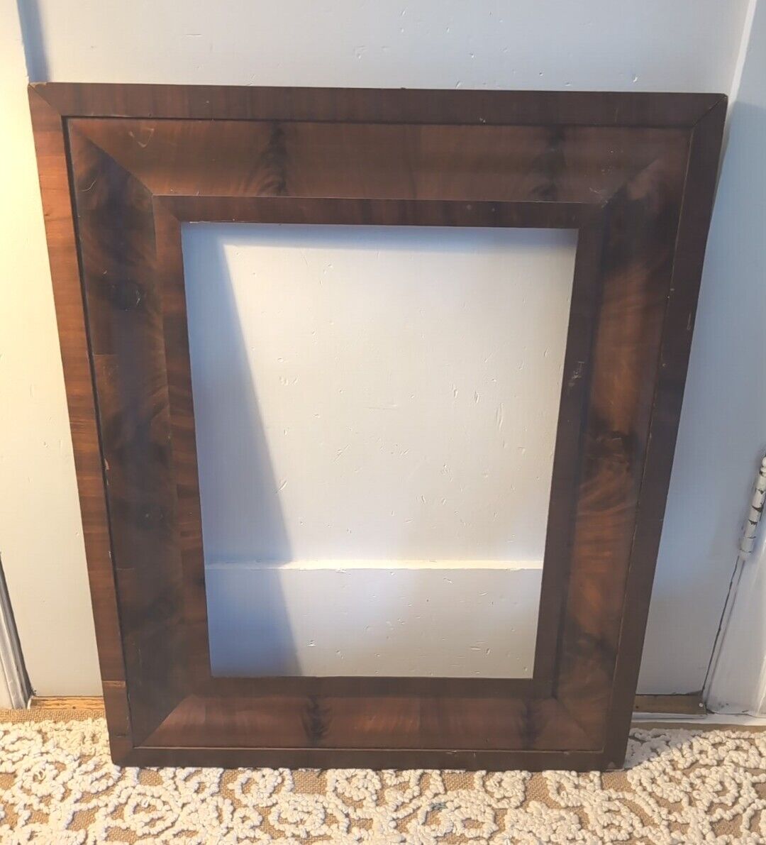 Large Antique 1830-1850 American Empire Ogee Mahogany Frame holds 22 1/2 X 17
