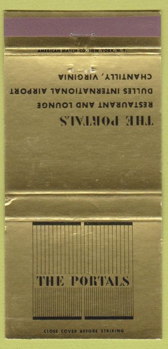 Matchbook Cover - The Portals Chantilly VA Dulles Airport 30 Strike