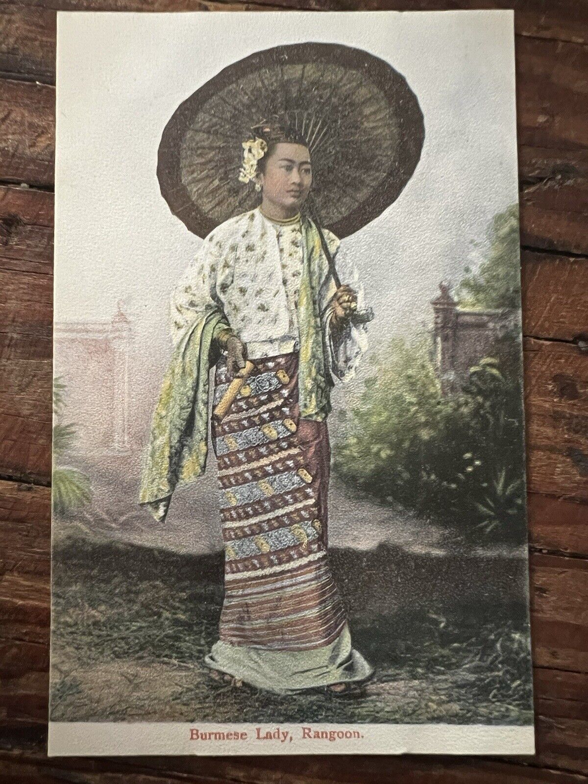 Vintage 1910’s Postcard - Burmese Lady Rangoon - Burma