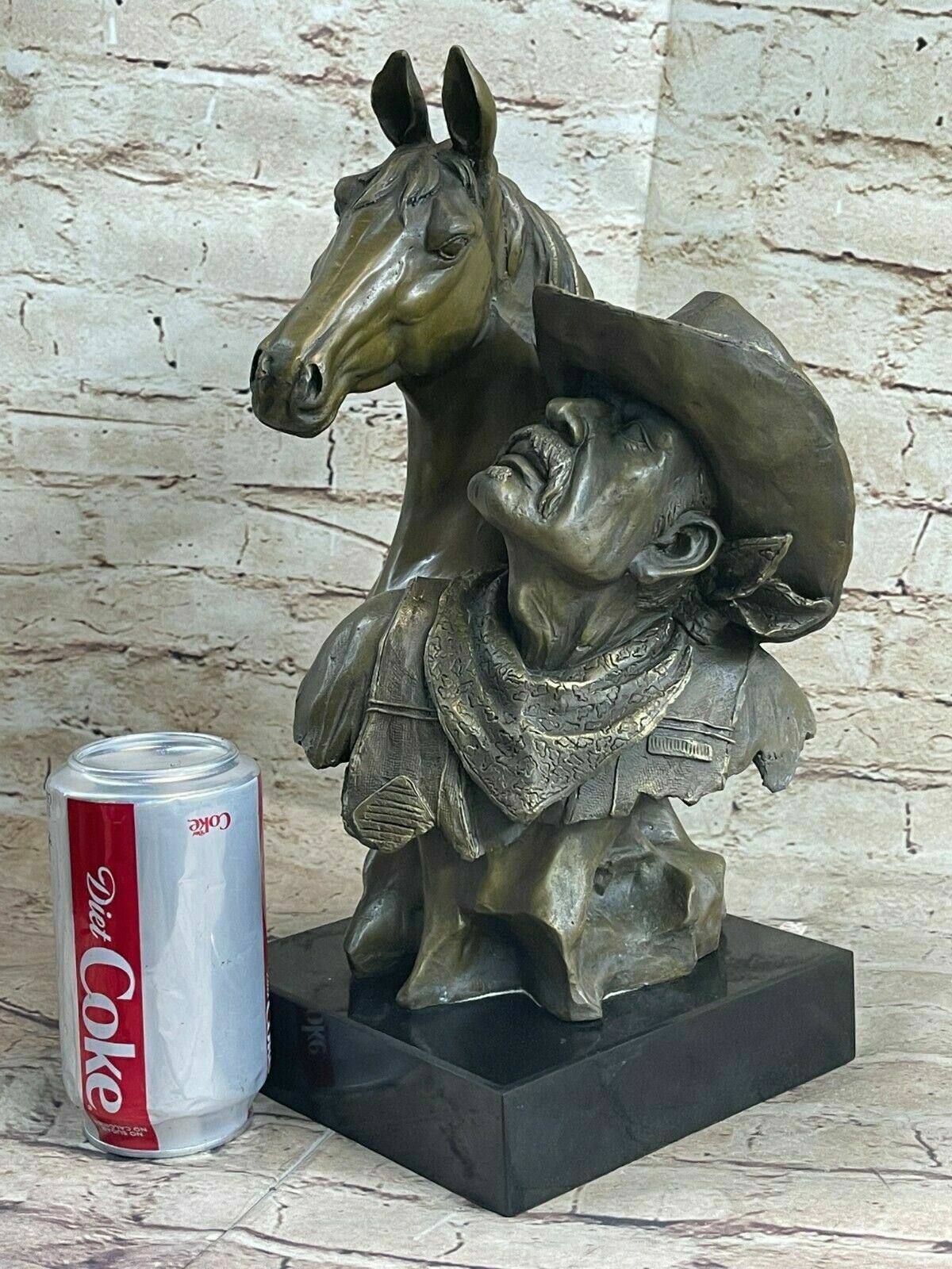 Original Kamiko Bronze Cowboy Stallion Horse Sculpture Signed Western Artwork
