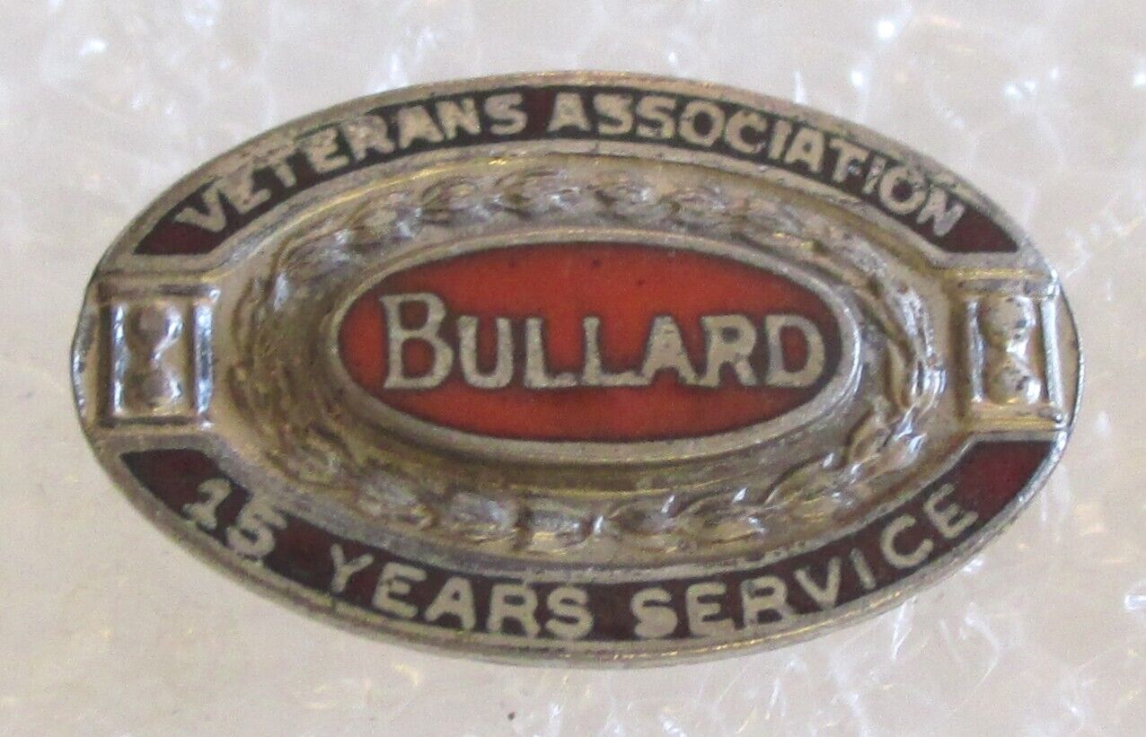 Vintage Bullard Machine Tool Company 15 Year Service Award Pin - Veterans Assn