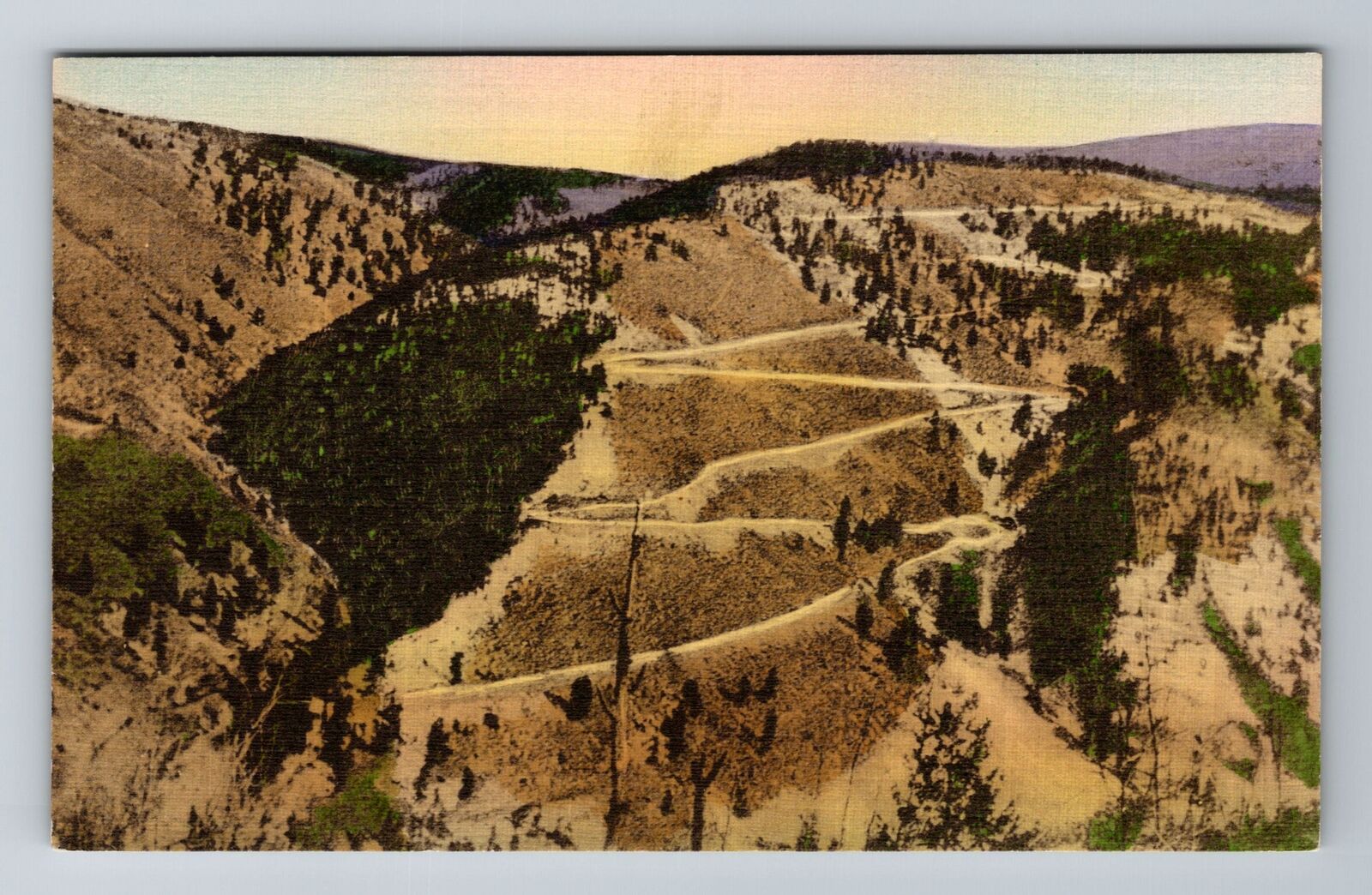 Taos NM-New Mexico, Red River Canyon, Antique, Vintage Souvenir Postcard