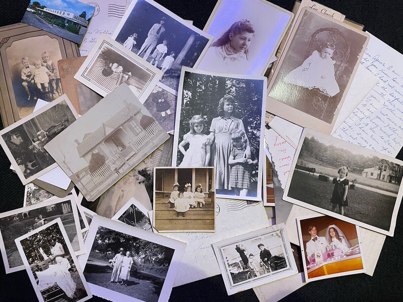 HUGE LOT of 100 Vintage Antique Ephemera & Photos Snapshots Cabinet Cards
