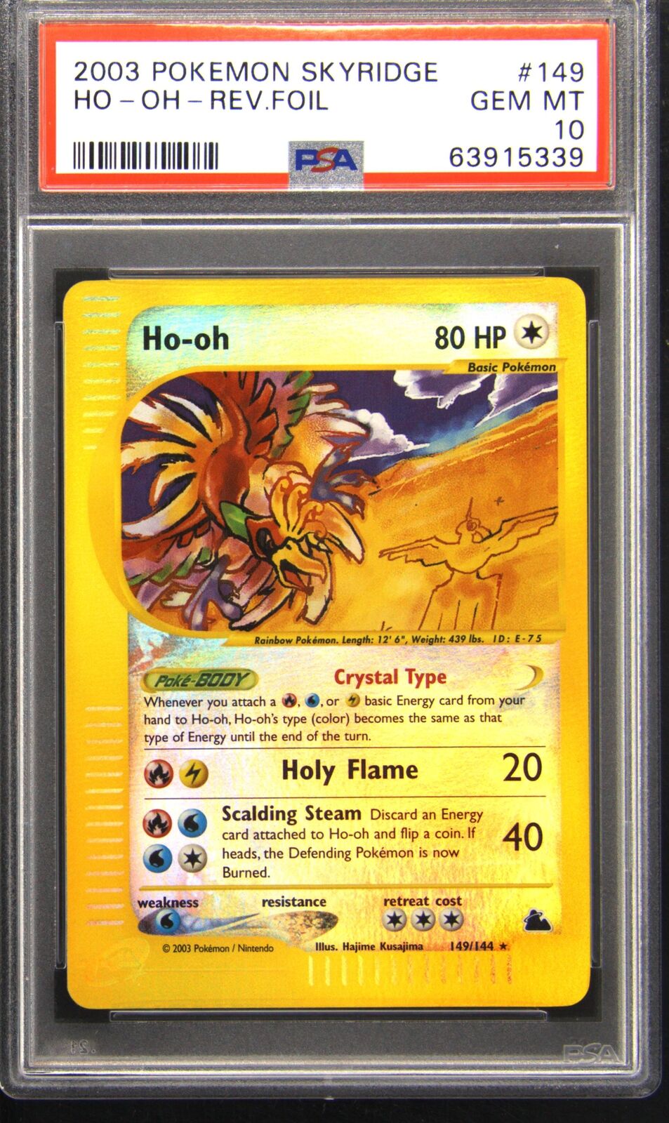 2003 Pokemon Skyridge 149 Ho-Oh Reverse Foil Holo Rare Pokemon TCG Card PSA 10