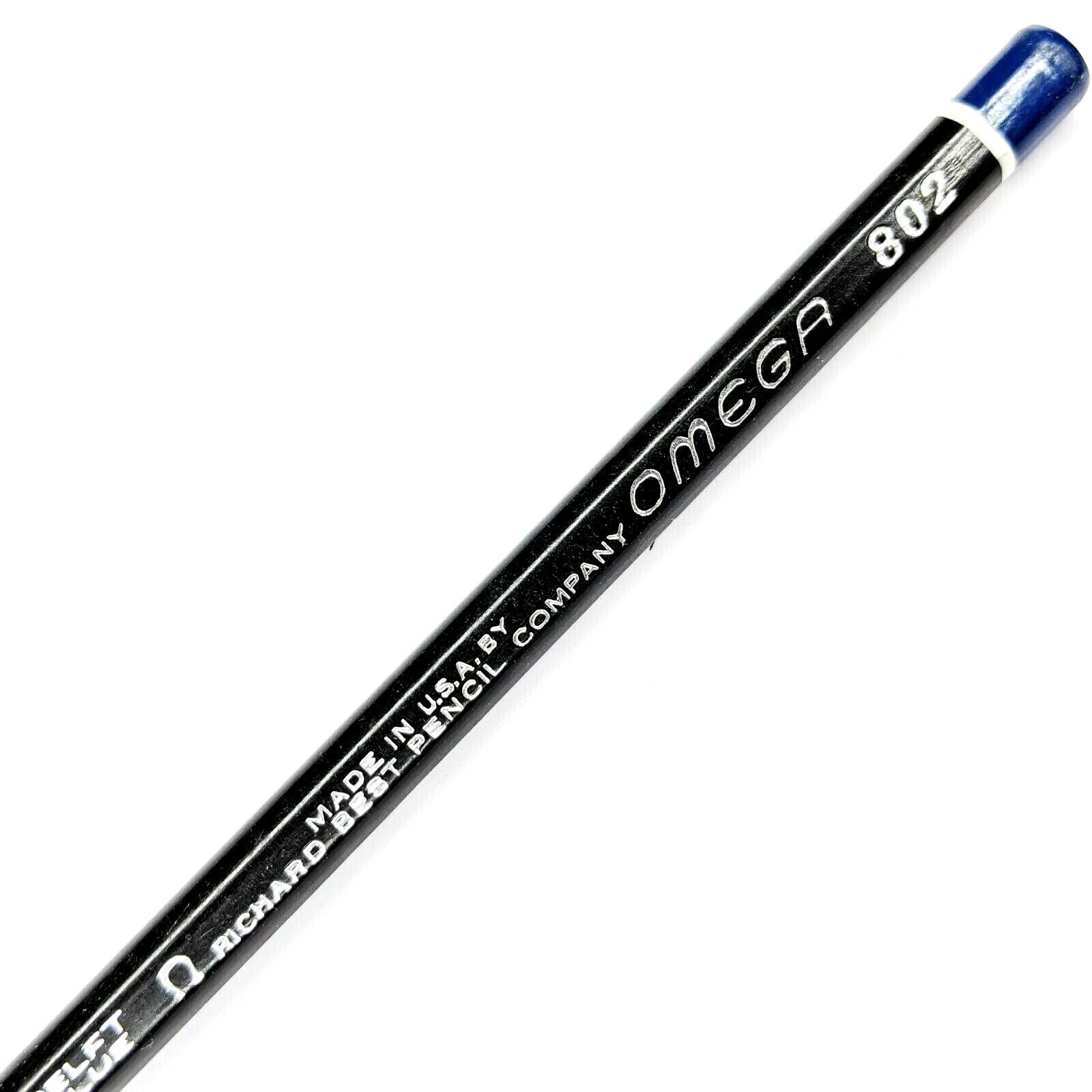 c1950s Richard Best 802 Omega Delet Blue Colored Wood Pencil Unsharpened G30