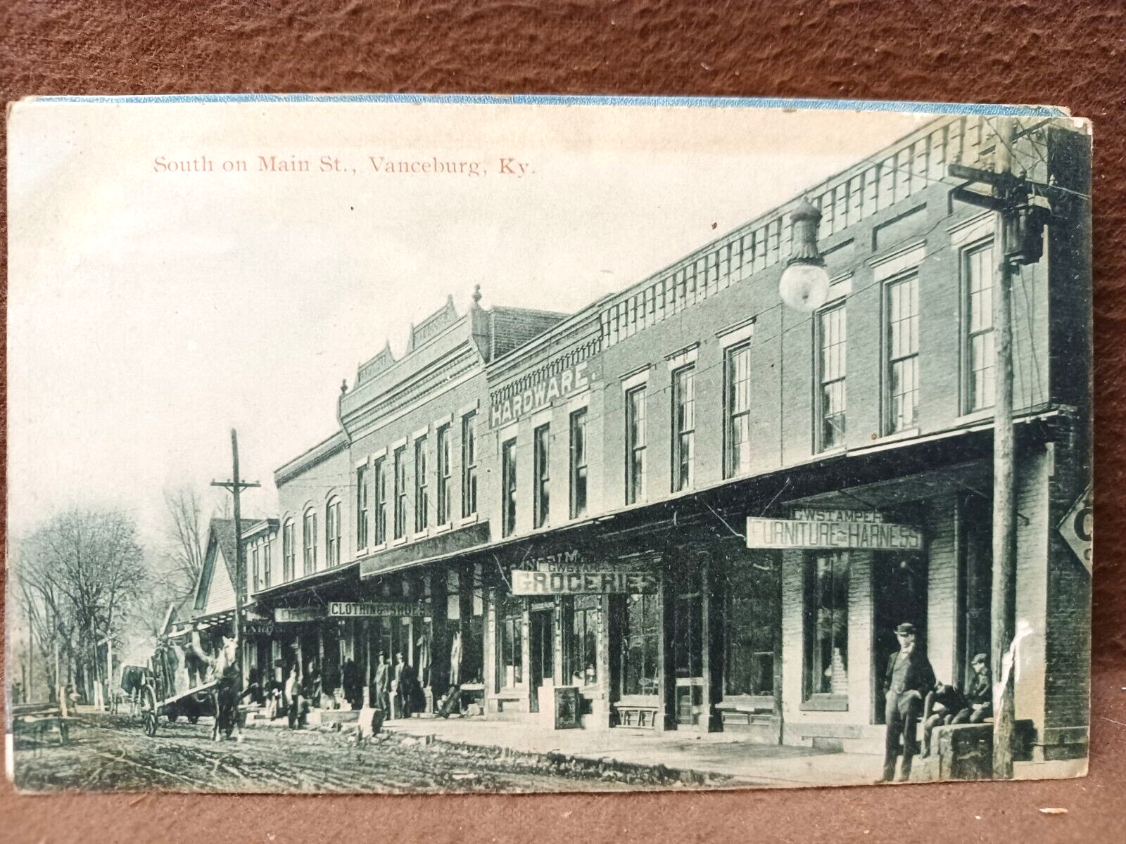 VANCEBURG KY MAIN STREET Postcard 1900's Kraemer Art POSTCARD from collection