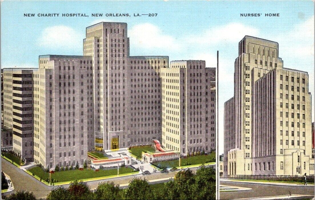 Postcard New Charity Hospital New Orleans LA Nurses\' Home