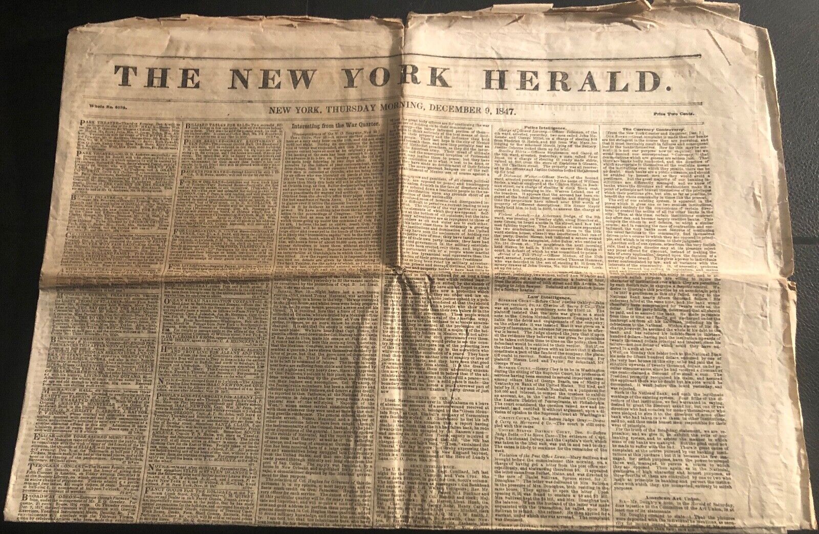 The New York Herald - December 9 1847 Original