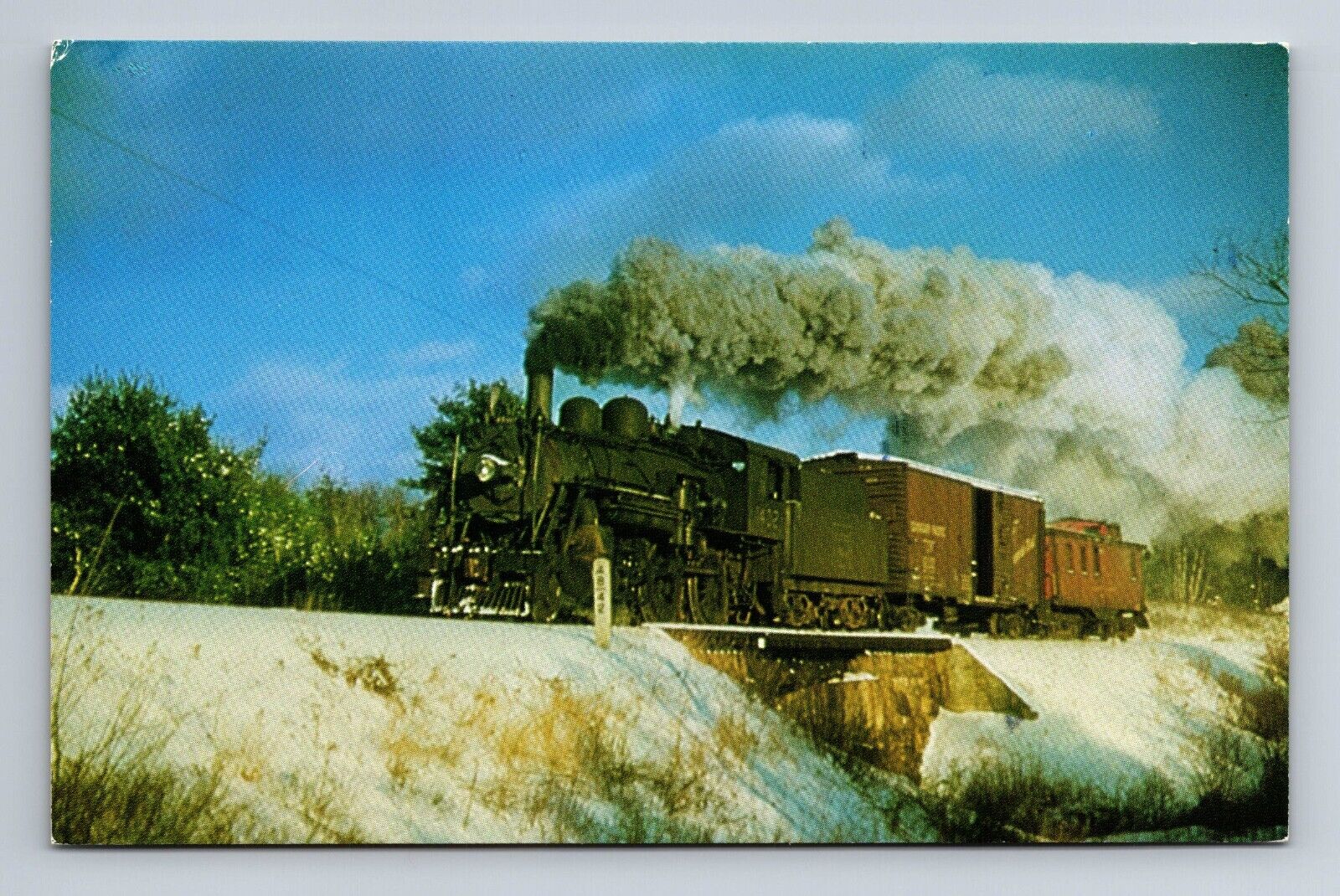 Boston & Maine Railroad Locomotive 1402 Peterborough NH Postcard