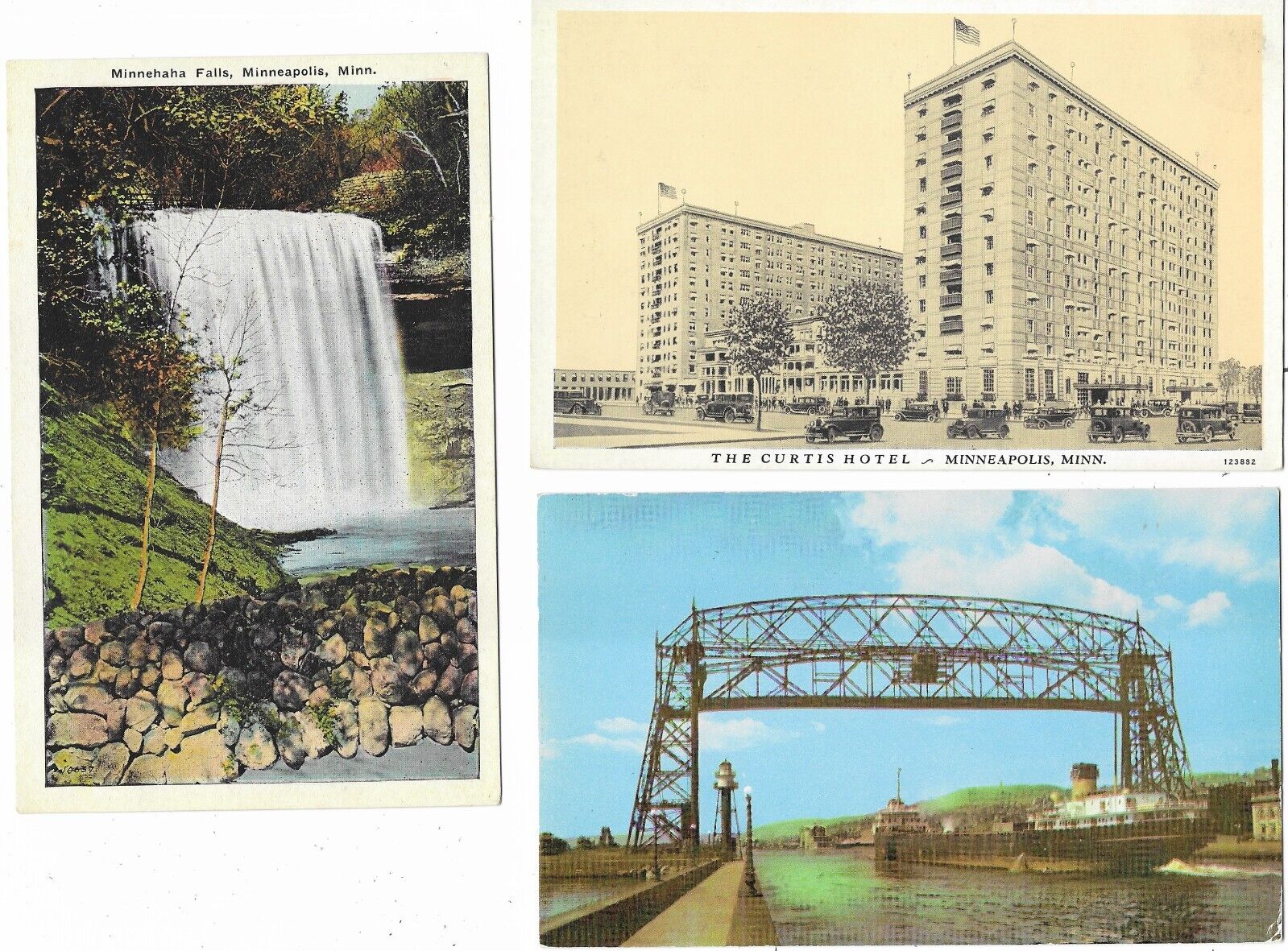 3 Vintage Standard Size Unused Postcards Minnesota