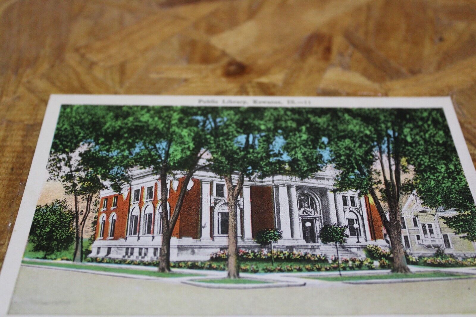 Postcard-A-Public Library, Kewanee, Ill.-White Border-Unposted