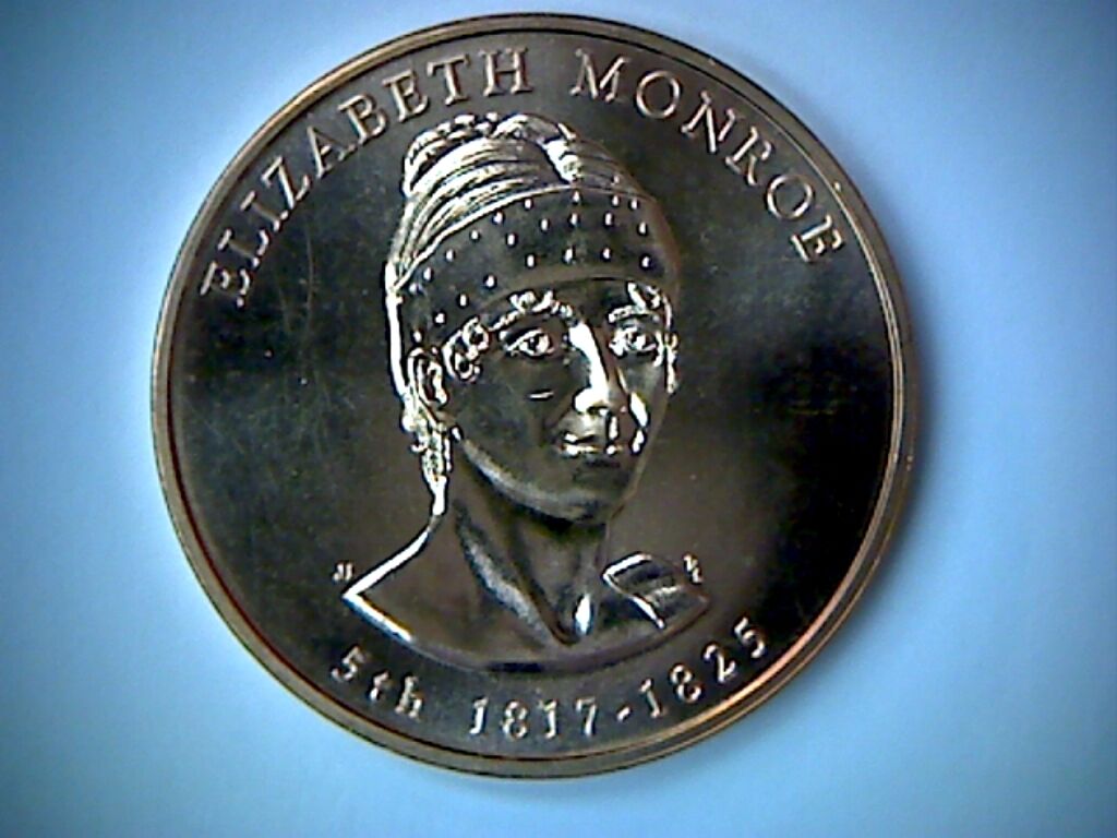 2008 ELIZABETH MONROE,  MINT BRONZE MEDAL/COIN, 34 mm FIRST SPOUSE BRONZE MEDAL,
