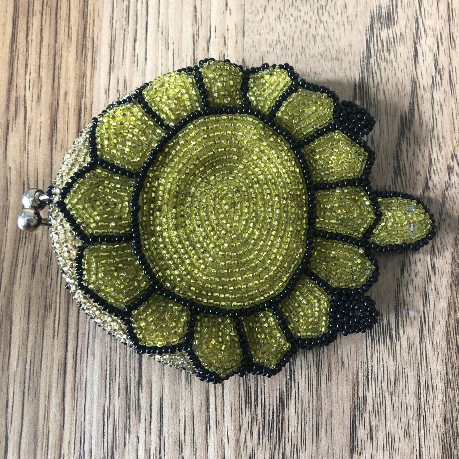 Vintage - Turtle Tortoise shaped Beaded Change Purse - READ
