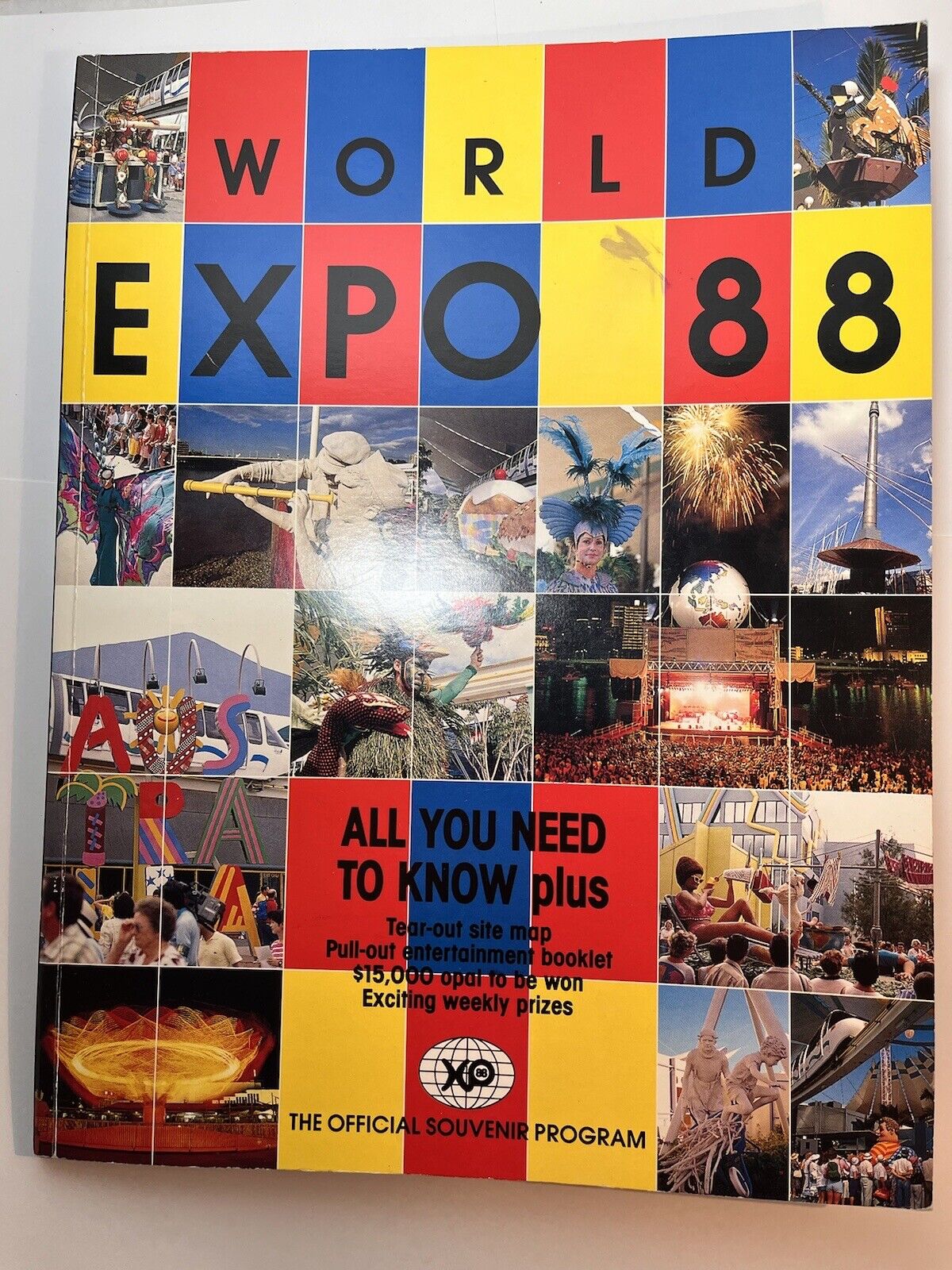 World Expo 88 Official Souvenir Program w/Pavilion Stamps & Extras