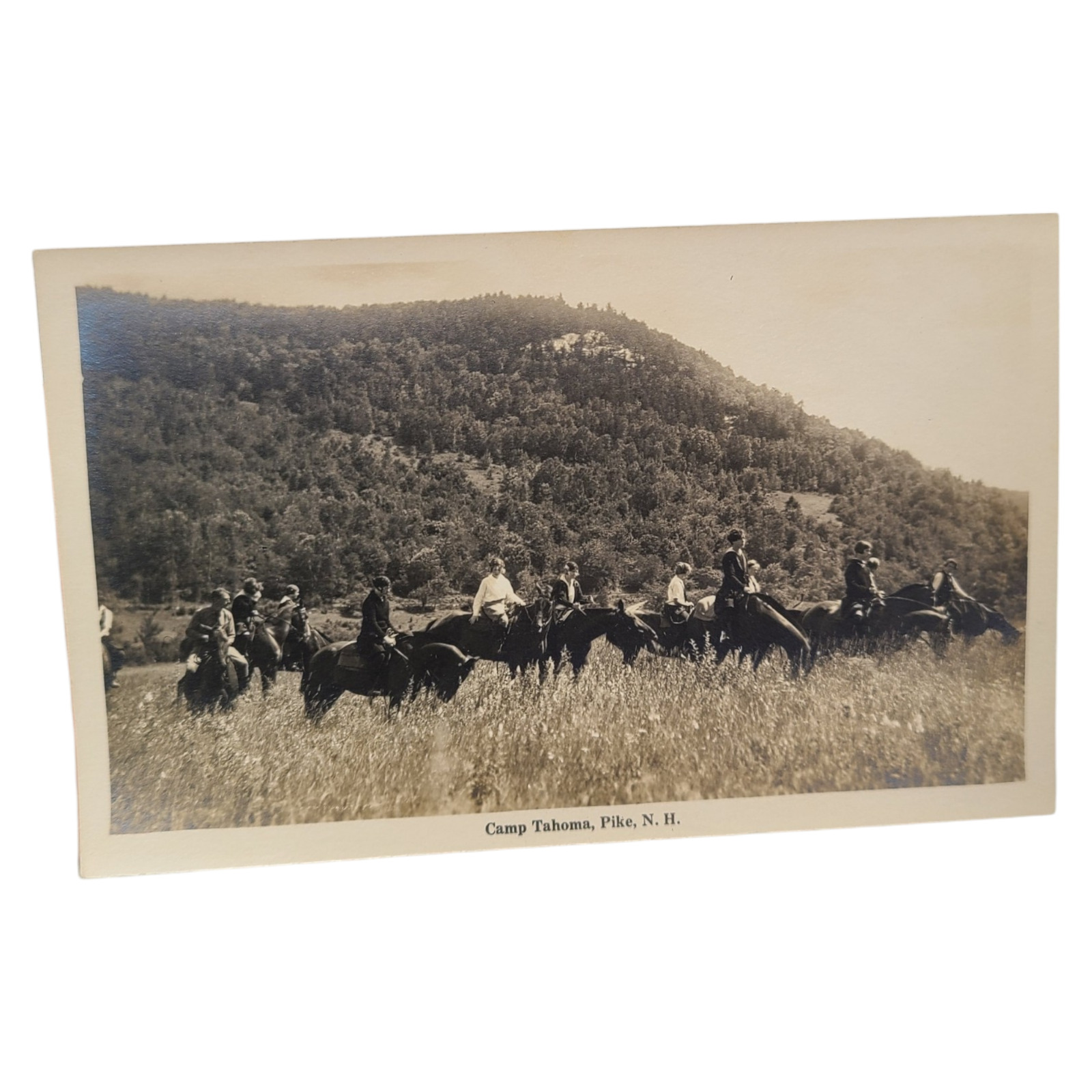 Vintage RPPC Camp TAHOMA Pike New Hampshire Haverhill 1930s Girls Camp Horses
