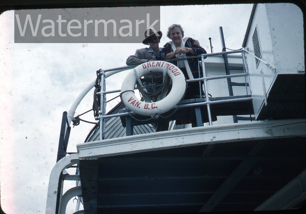 1958   kodachrome Photo slide   Brentwood ferry ship  BC Canada