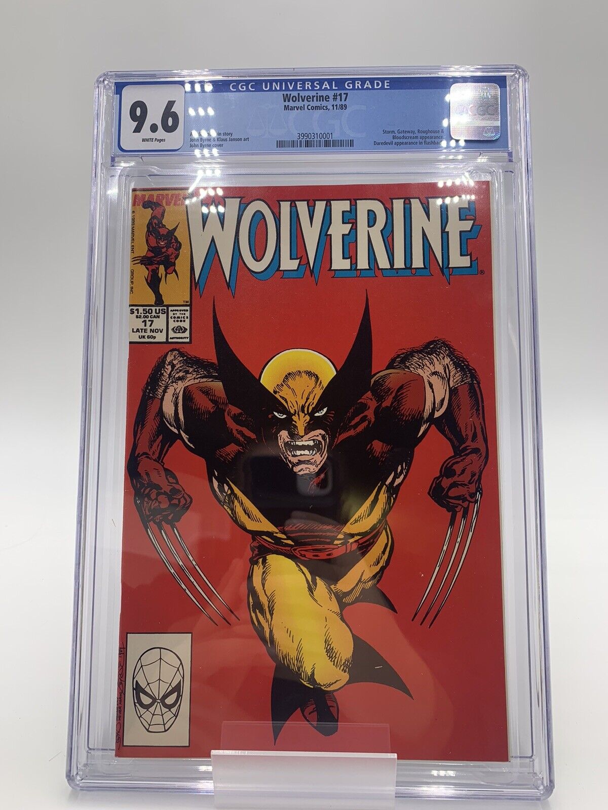 WOLVERINE #17 CGC 9.6 NM+ WP (Marvel Comics, 1989)  Classic JOHN BYRNE Cover