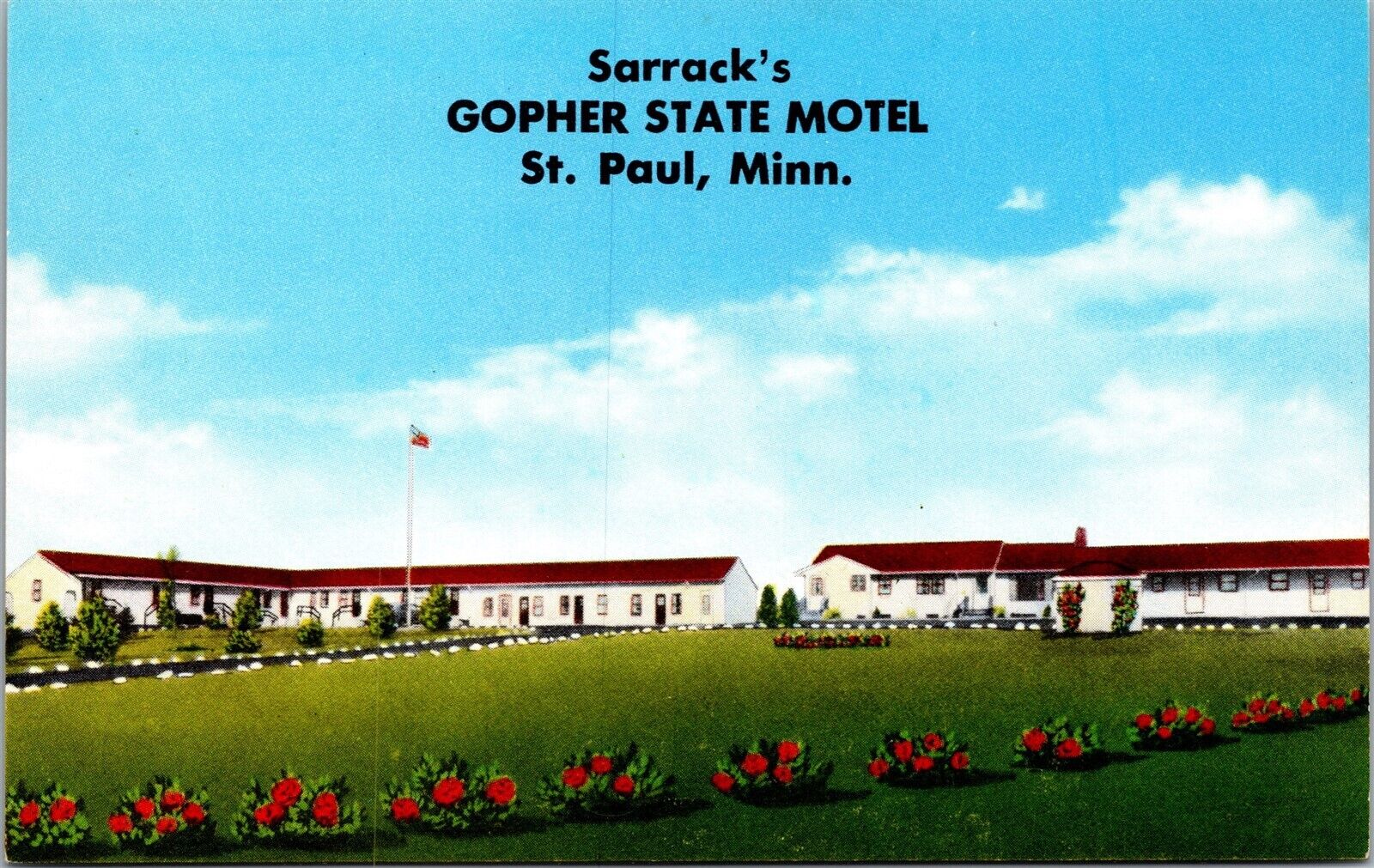 Vtg St Paul Minnesota MN Sarrack\'s Gopher State Motel 1950s View Postcard