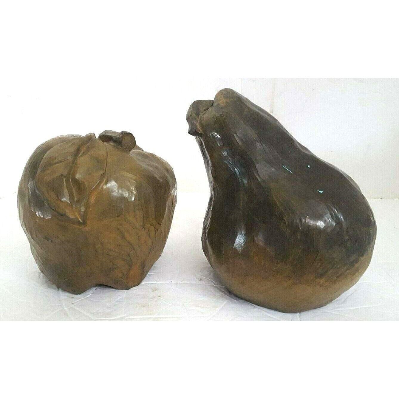 Vintage Sculpture 1996 Apple Pear Still Life by Paul Strauch