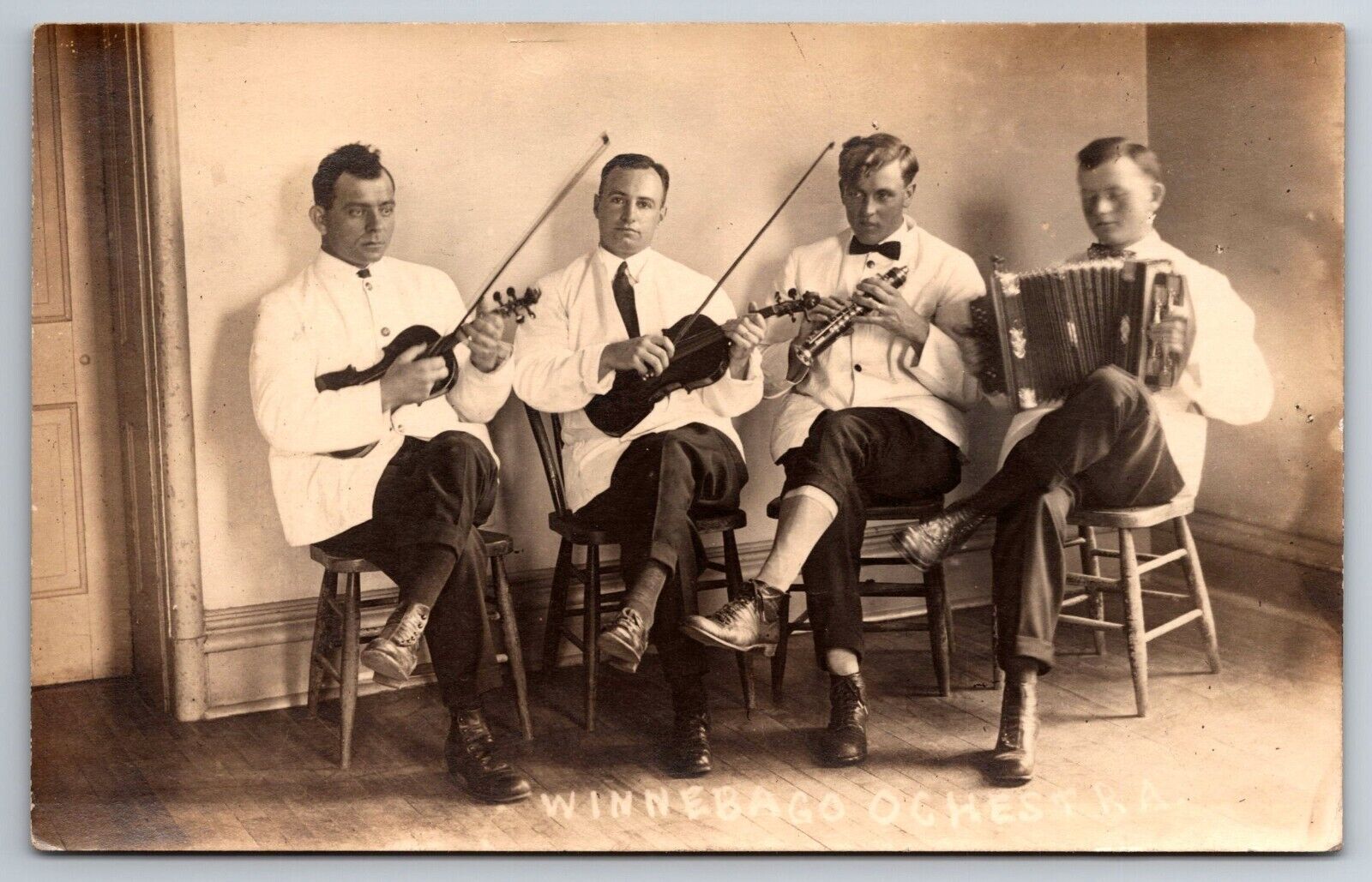Vintage Postcard WI Winnebago Orchestra RPPC Real Photo ~12560