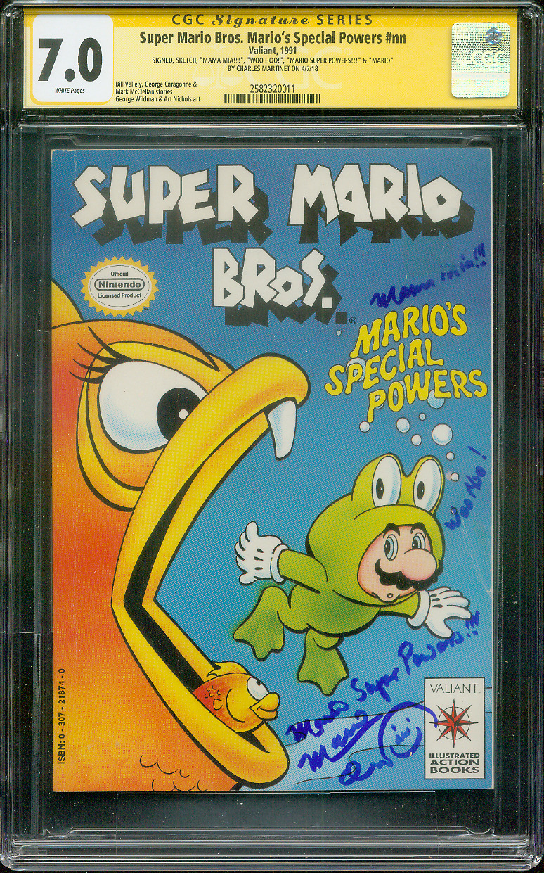 Super Mario Bros Special Powers 1 CGC 7.0 SS Charles Martinet remark 1991