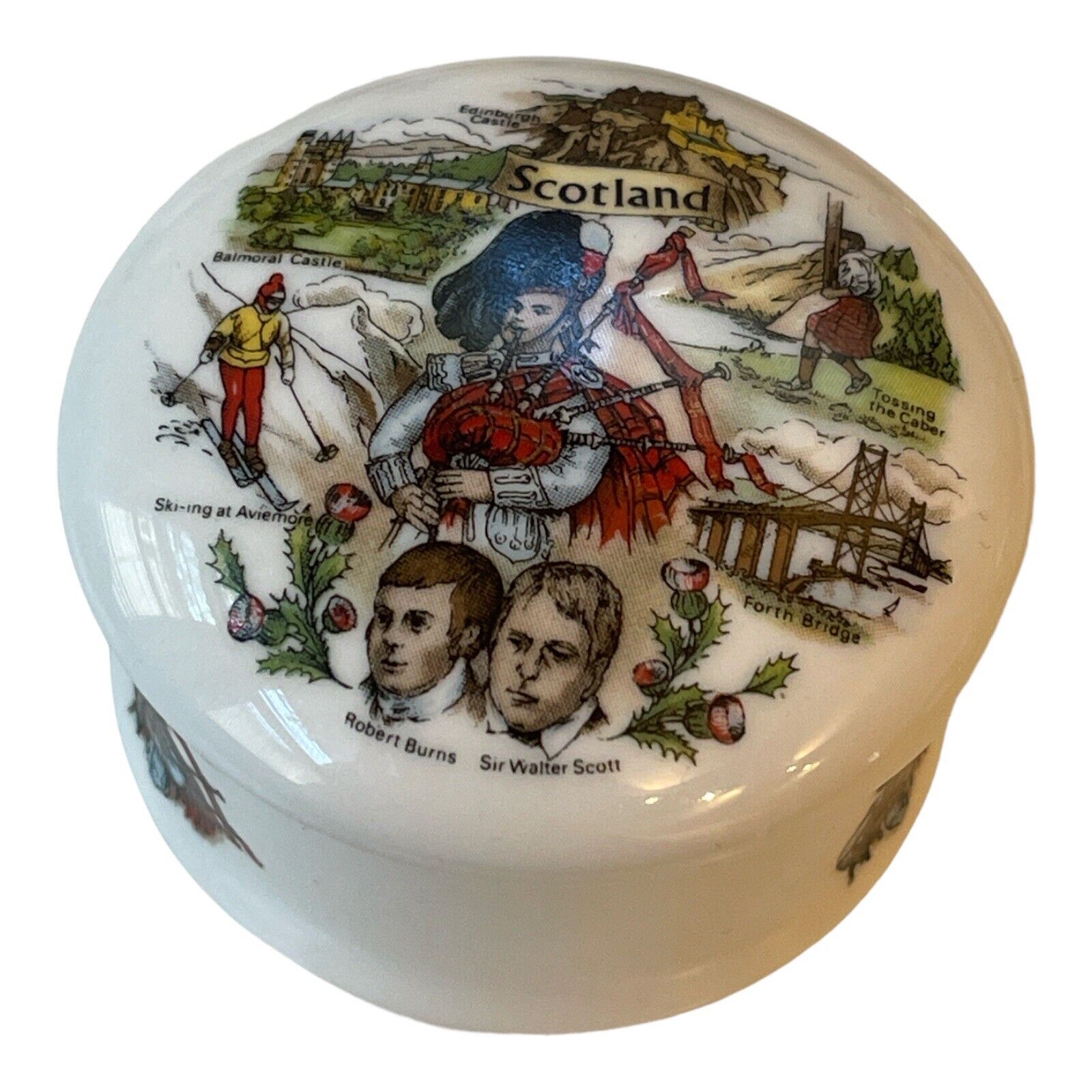 Vintage Balfour Scotland Porcelain Trinket Box China Tourist