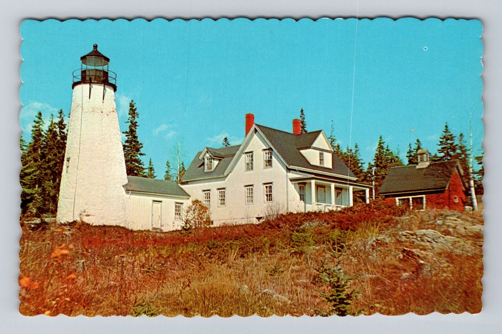 Castine ME-Maine, Dyce's Head Light House, Vintage Souvenir Postcard