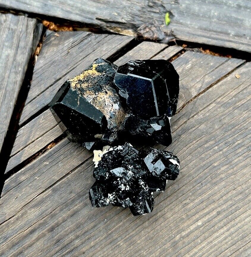 3 PCS Shiny Terminated BLACK TOURMALINE Crystal Mineral Bulk Lot Erongo, NAMIBIA