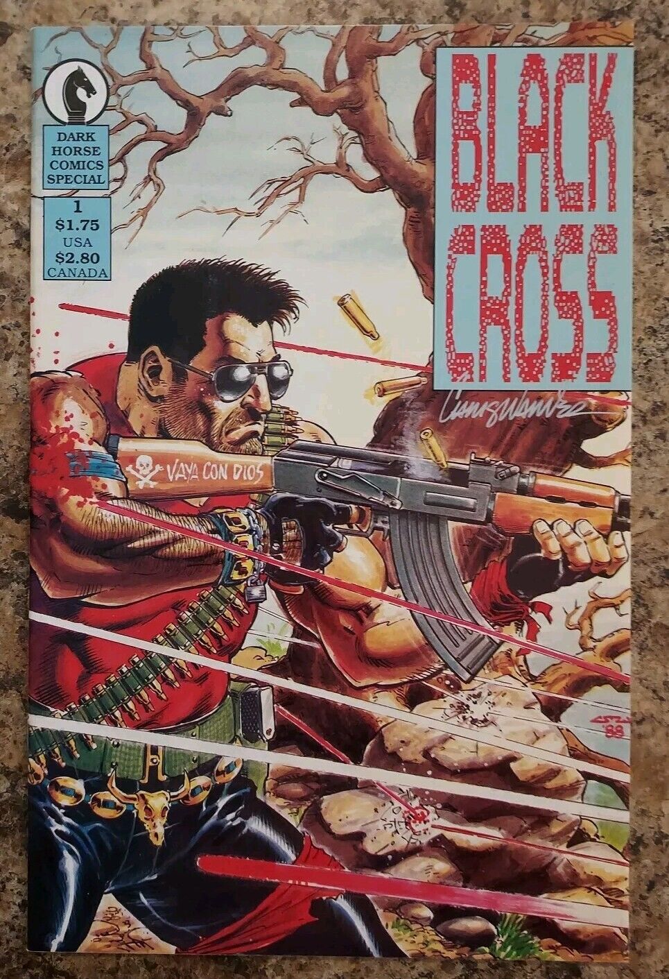 Black Cross #1 Special 2nd Print 1988, Dark Horse Comics SIGNED BY CHRIS WARNER