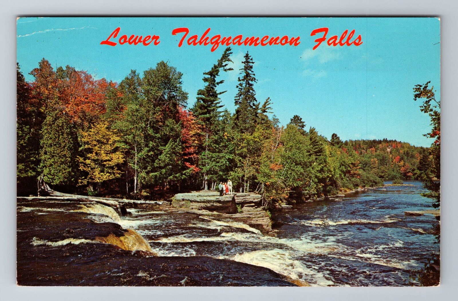 Tahquamenon Falls MI-Michigan, Lower Falls, Antique Vintage c1968 Postcard