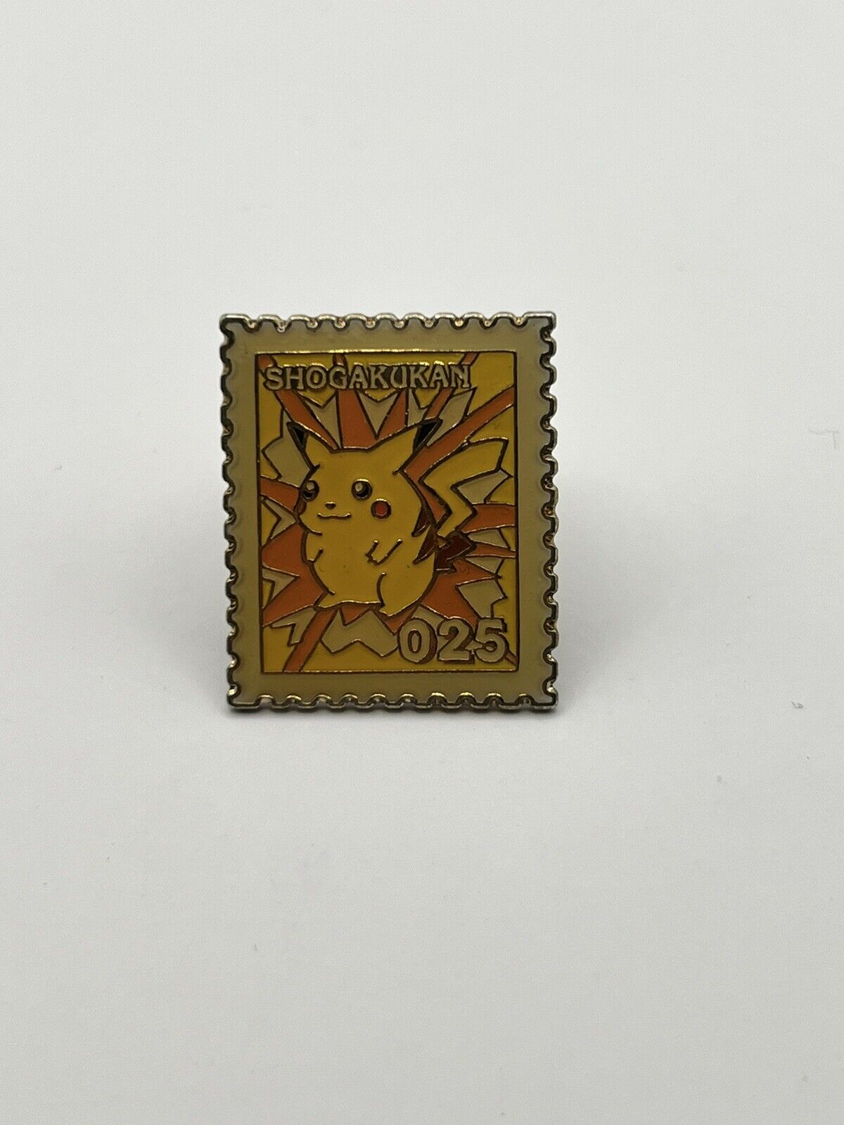 1998 Pokemon Shogakukan Stamp Pin Badge No.025 Pikachu Rare