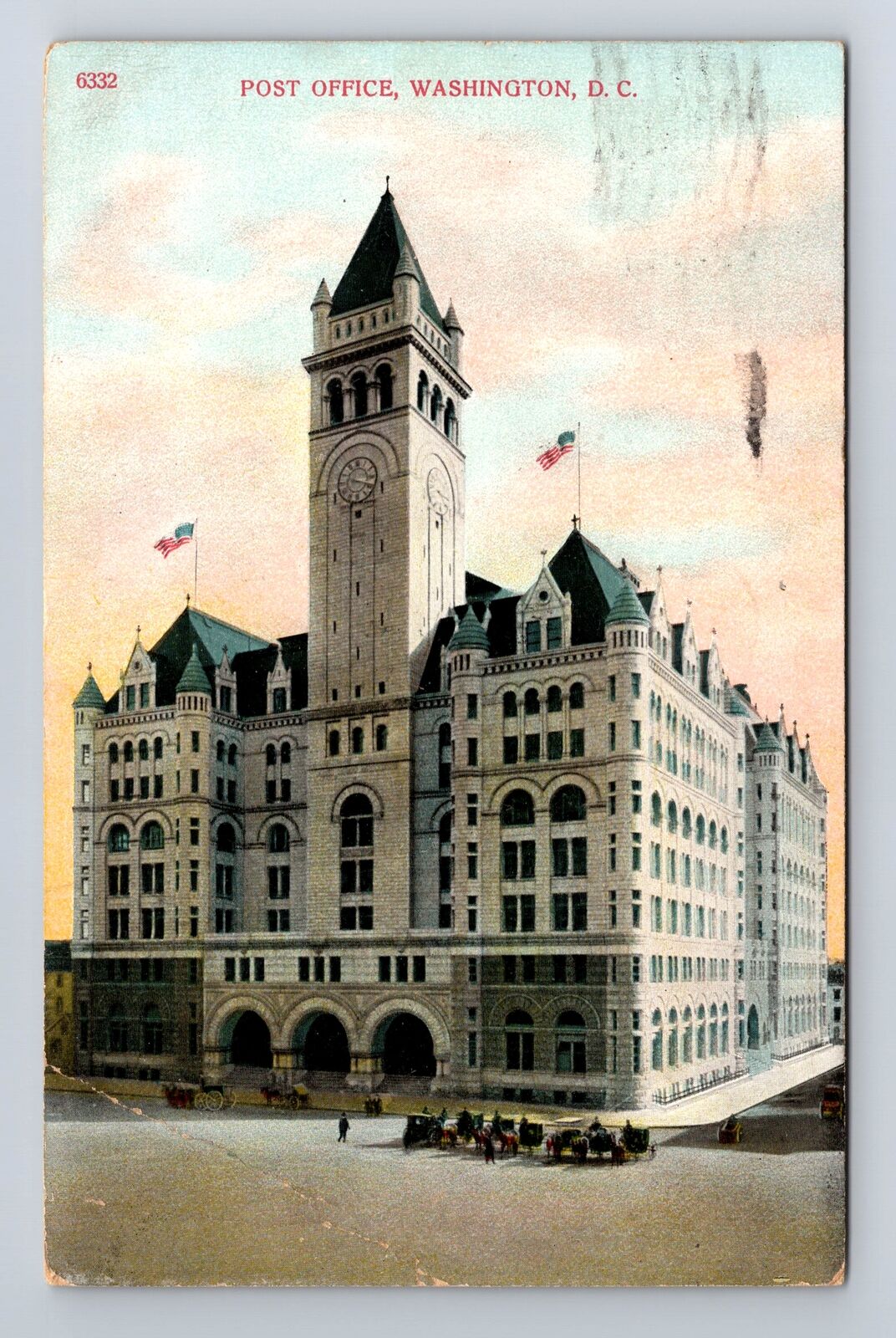Washington DC, United States Post Office, Antique Vintage c1909 History Postcard