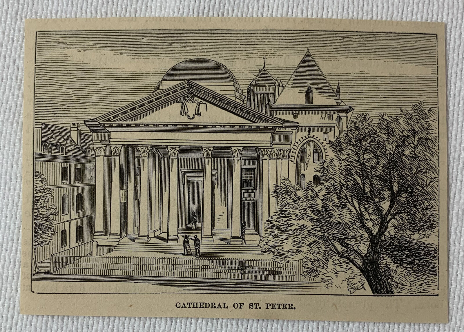1872 magazine engraving ~ CATHEDRAL OF ST PETER, Geneva, Switzerland