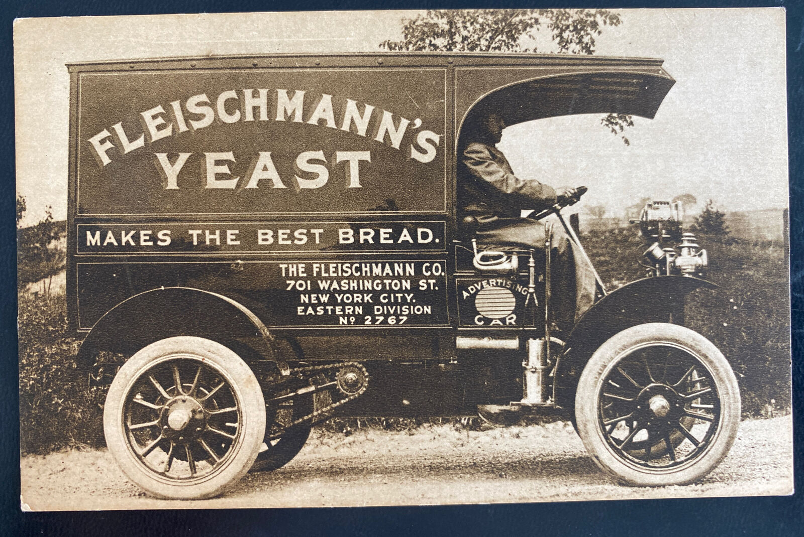 Mint USA Real Picture Postcard Advertising Fleischmanns Yeast Best Bread Truck