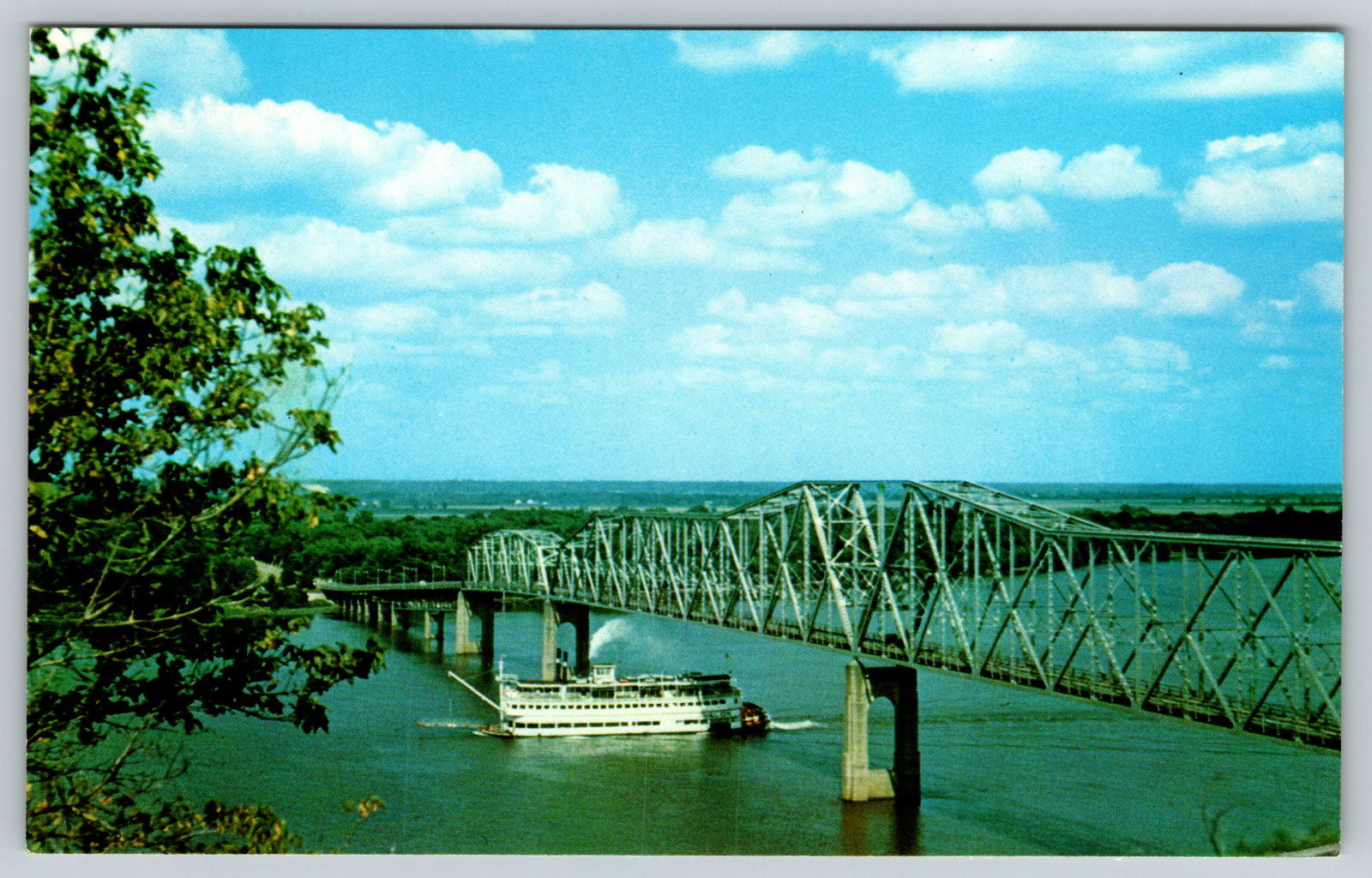 c1960s Steamboat Stern-Wheeler Mississippi River Mark Twain Vintage Postcard