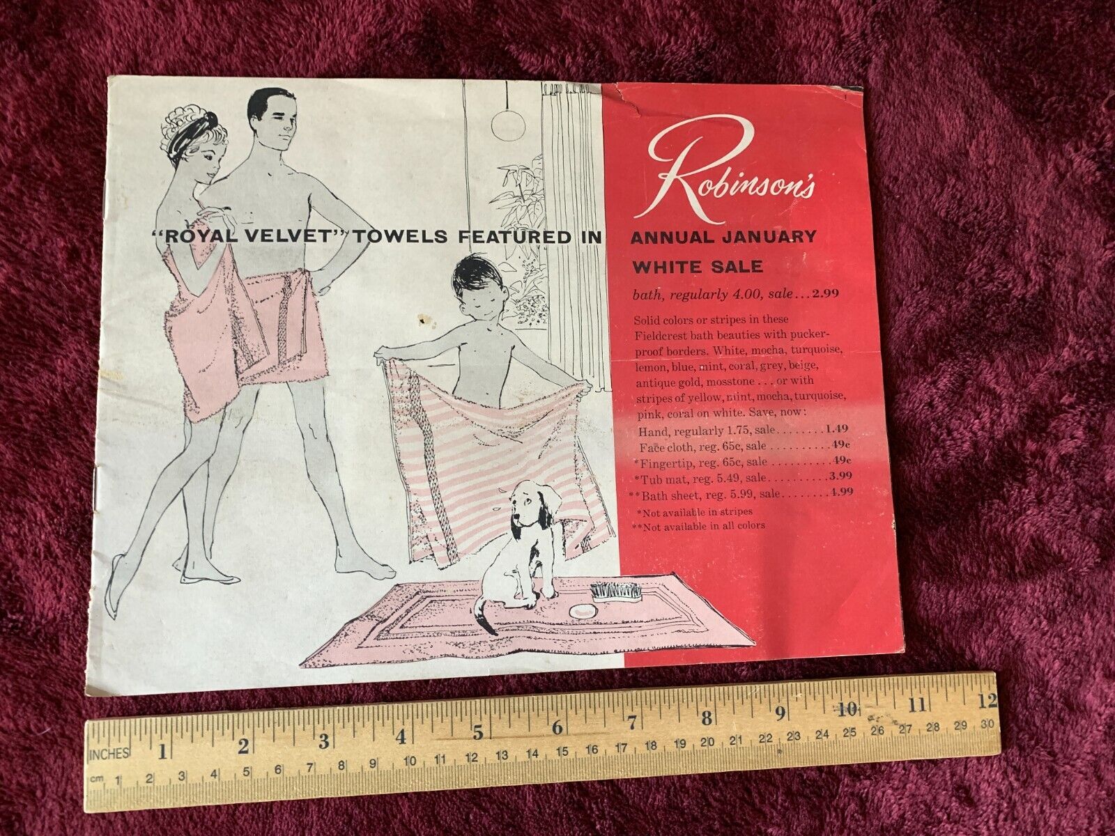 Vintage Robinson\'s Catalog Annual January White Sale Royal Velvet 