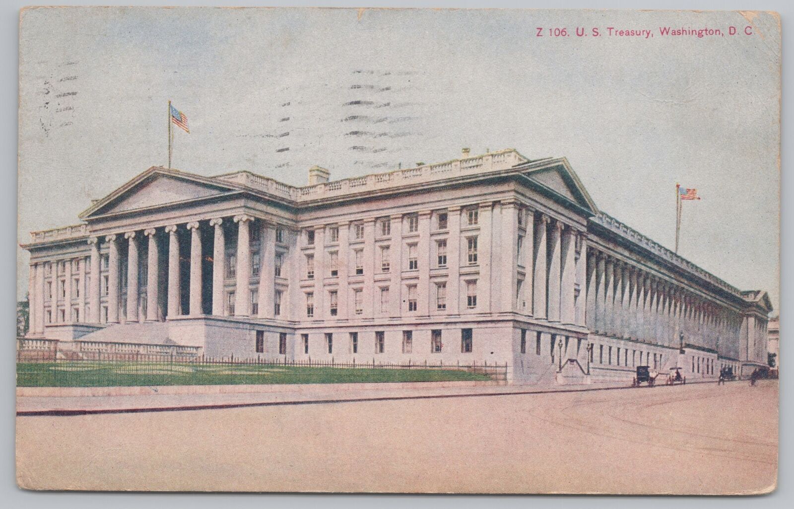State View~US Treasury Building Washington DC~Vintage Postcard