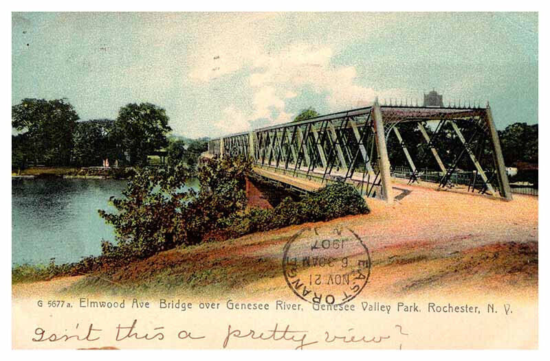 Postcard BRIDGE SCENE Rochester New York NY AQ9445