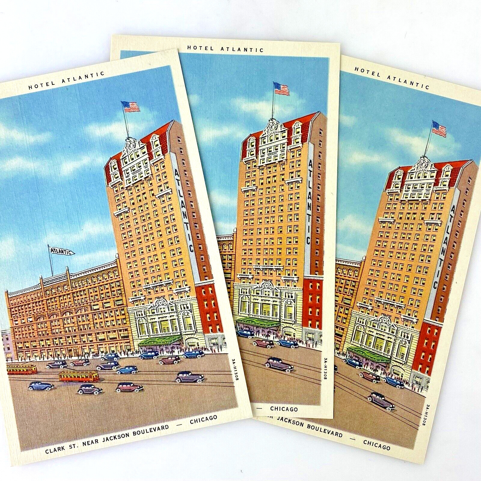 VINTAGE HOTEL ATLANTIC CHICAGO ILLINOIS POSTCARDS Blank Unposted Divided Travel