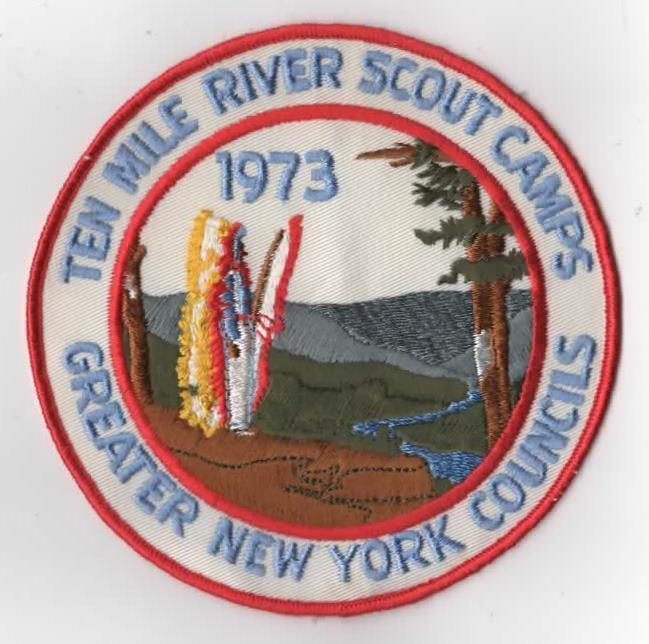 1973 Ten Mile River Scout Camps Greater New York Councils RED Bdr. 6x6 [CA3010]