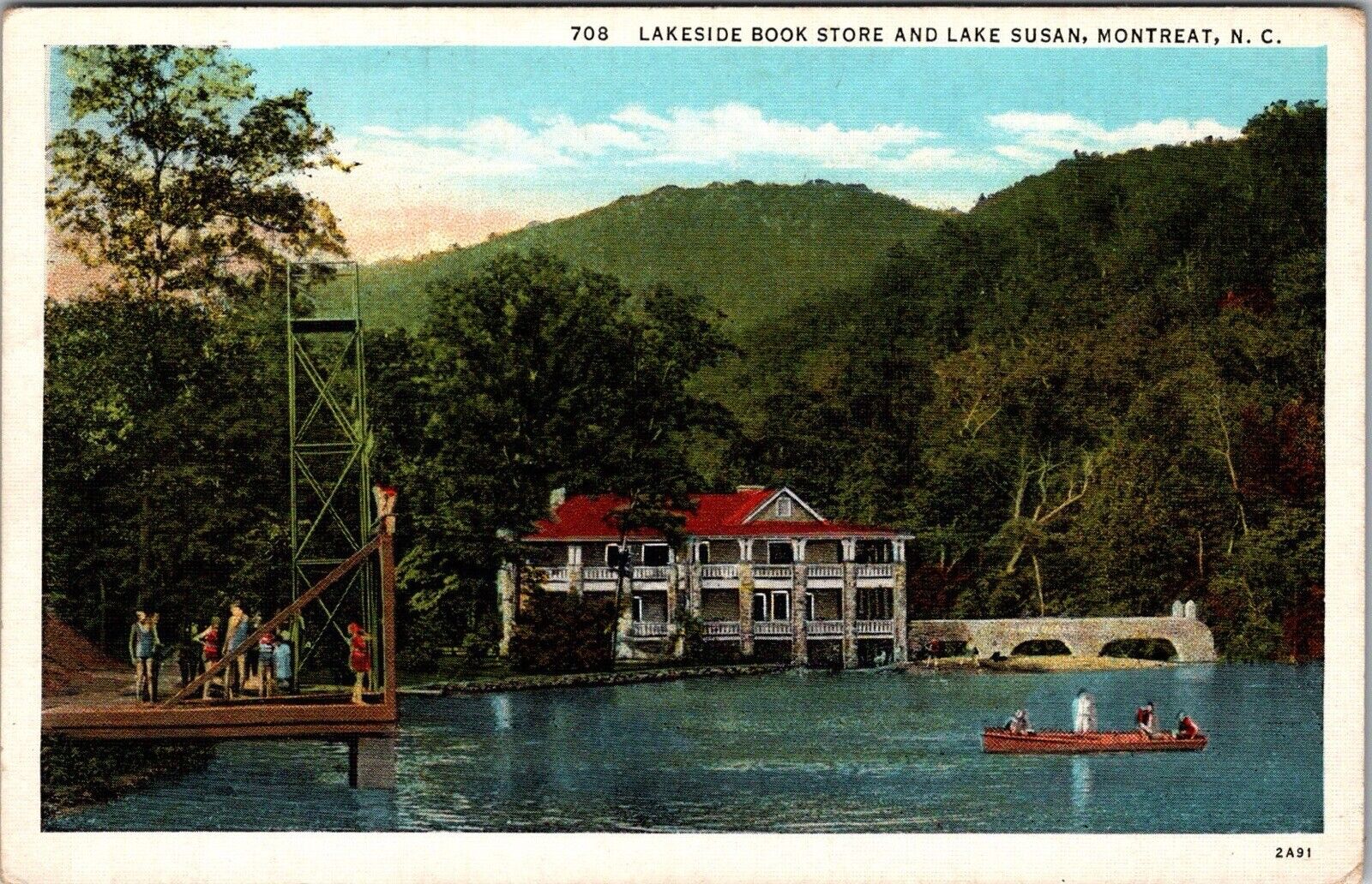 NC Lakeside Book Store Lake Susan Swimmers MONTREAT Presbyterian Mecca Canoe J13