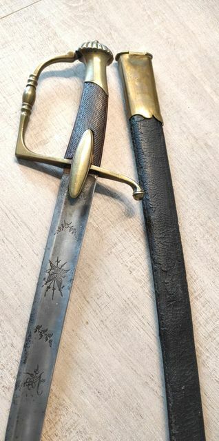 1st EMPIRE INFANTRY OFFICER'S SABER WITH SHEATH/Napoleon/RARE