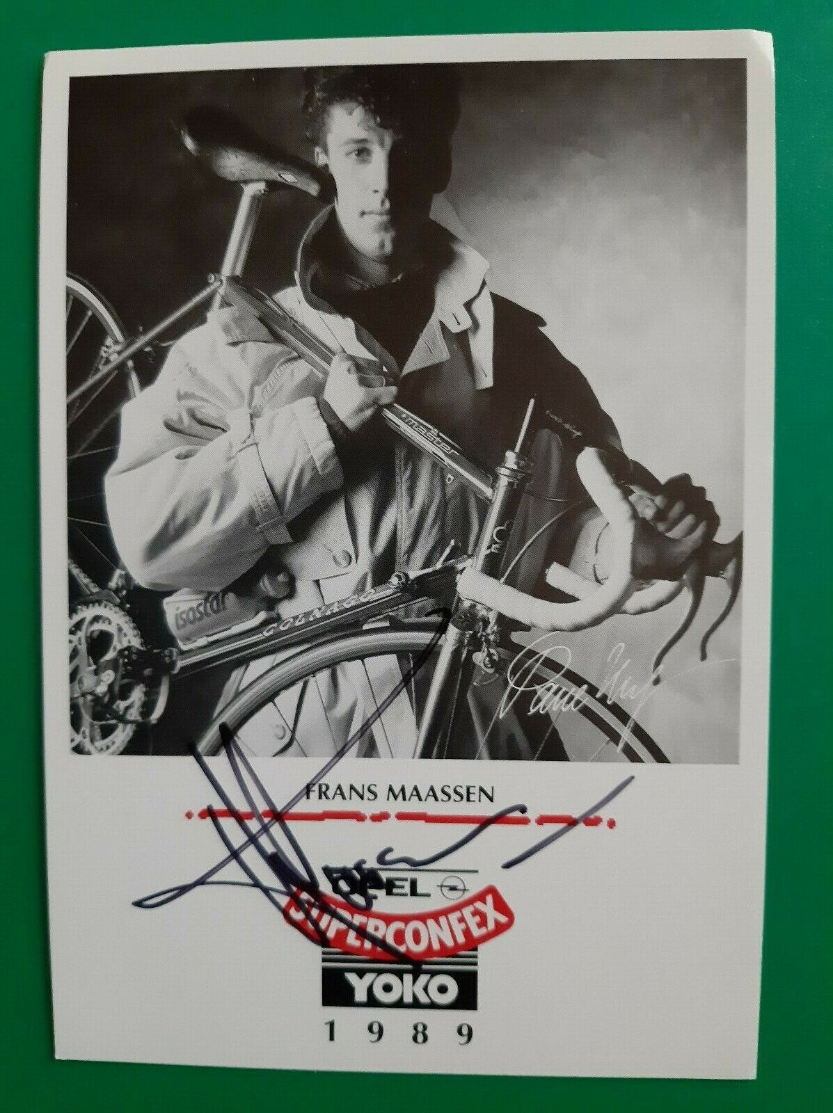 CYCLING cycling card FRANS MAASSEN team SUPERCONFEX YOKO 1989 signed 