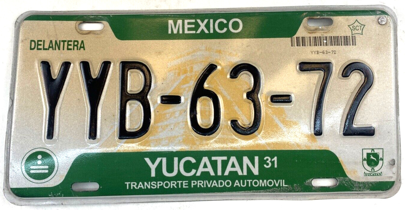 Vintage 2006-08 Yucatan Mexico Auto License Plate Garage Wall Decor Collector