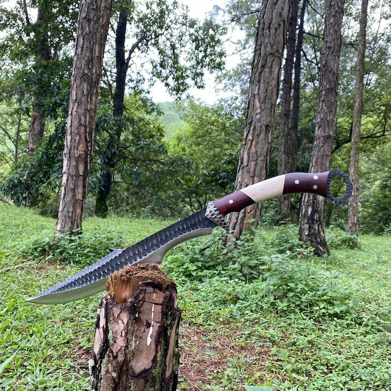 Handmade Hunting Black Cobra Bowie Knife With Small Knife High Carbon Steel 