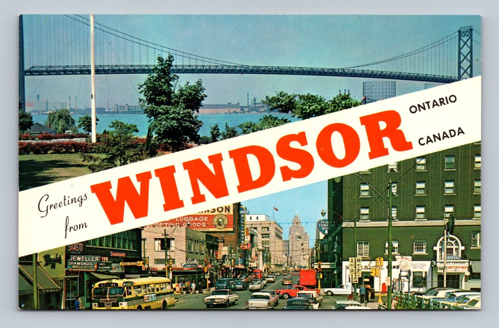 Postcard Greetings from Windsor, Ontario Canada