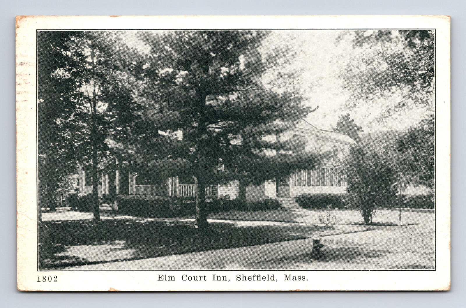 1926 Elm Court Inn Hotel Sheffield MA S K Simon 1802 Postcard