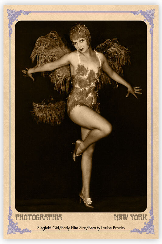 LOUISE BROOKS Ziegfeld/Film Star Vintage Photograph Reproduction Cabinet Card